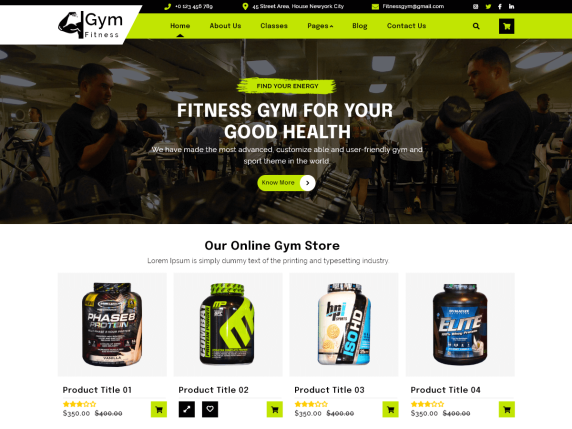 Fitness Elementor专为健身中心、瑜伽中心、健身房设计的wordpress主题