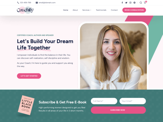 Coachify 适用于教练、顾问、治疗师，营养师和个人发展专家打造的WordPress主题
