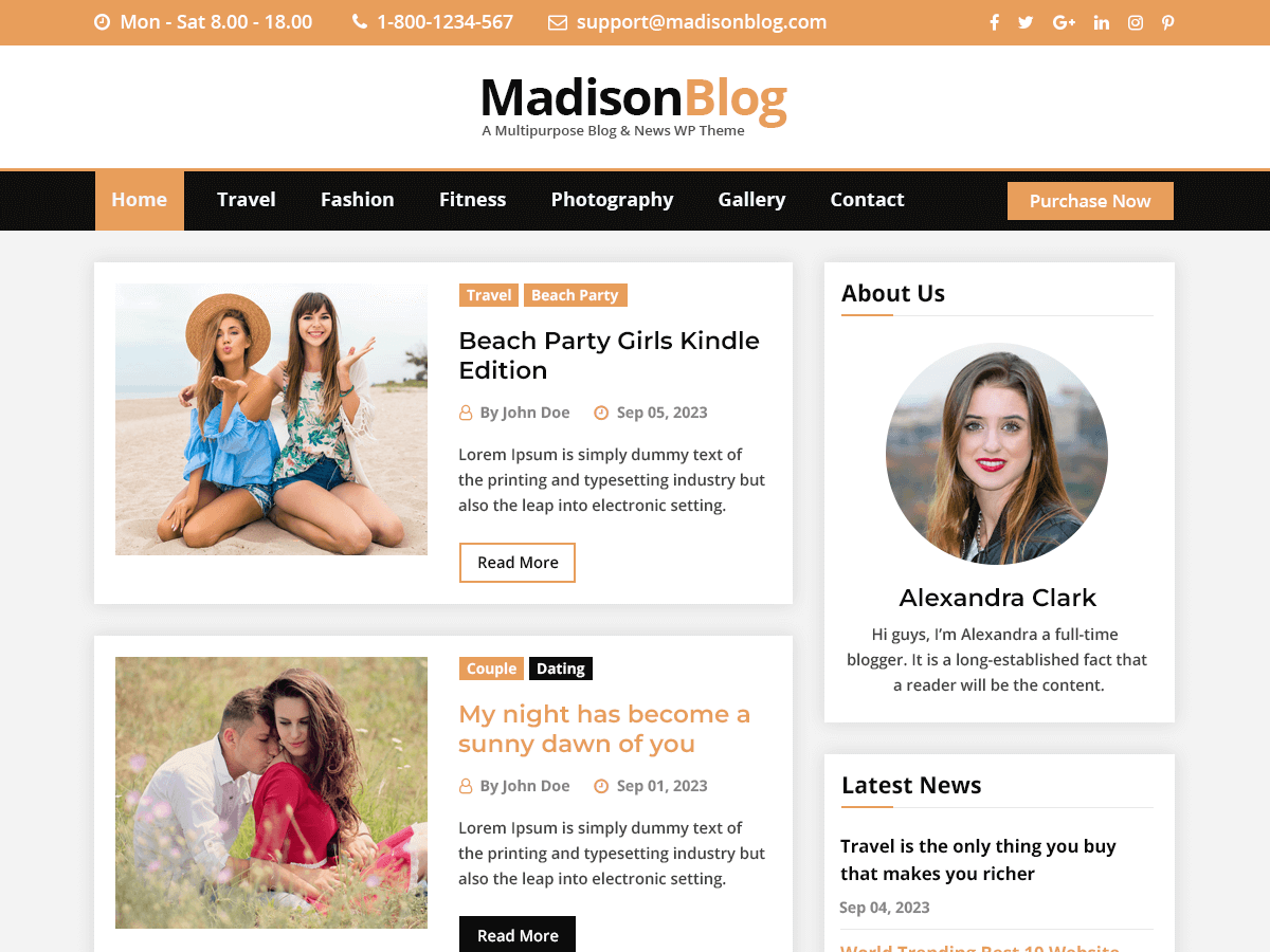 MadisonBlog WordPress 主题
