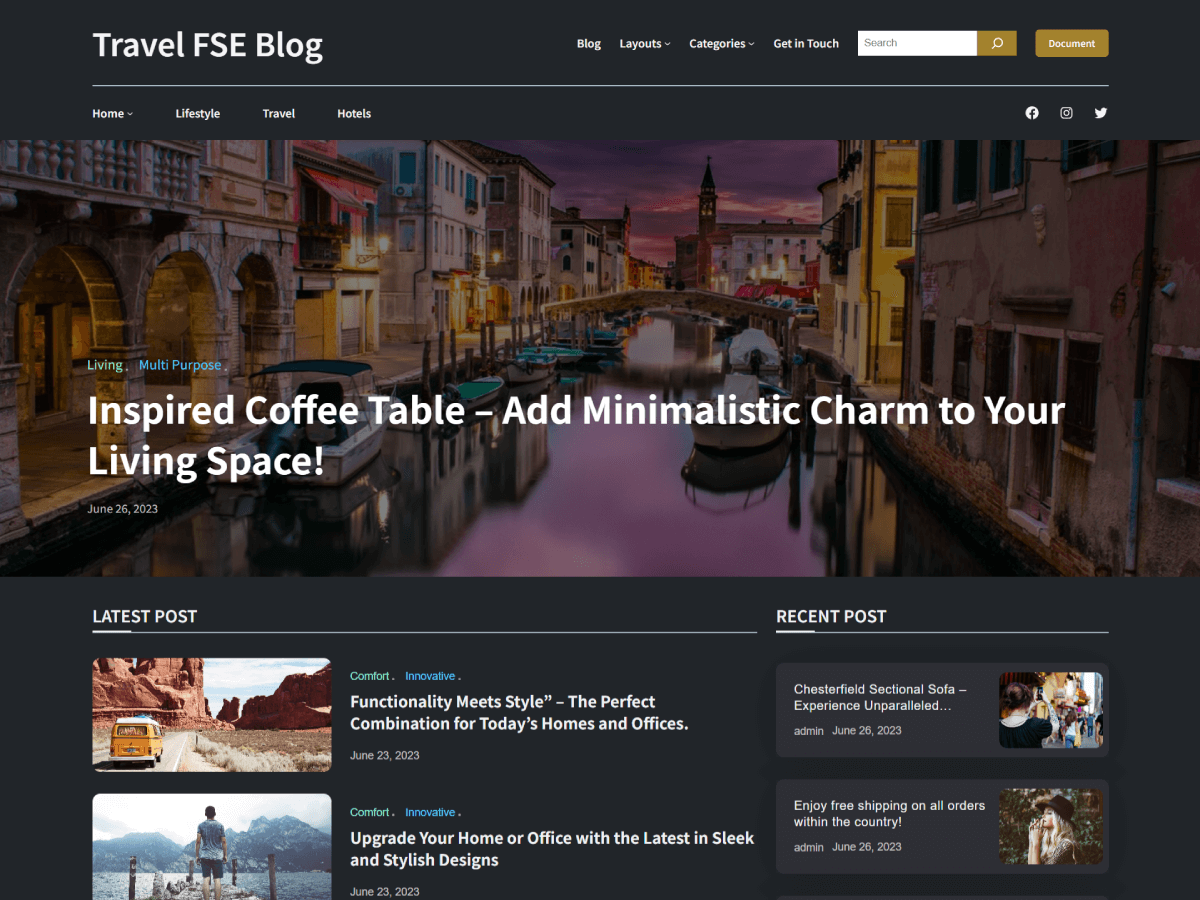 Travel FSE Blog WordPress 主题