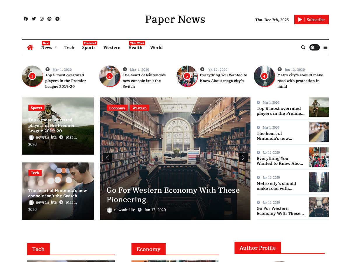 Paper News WordPress 主题