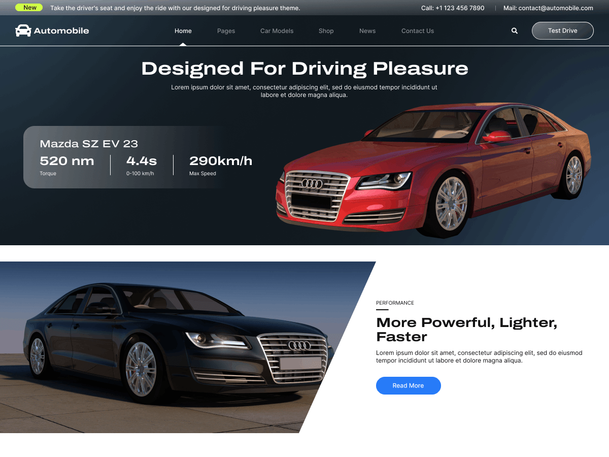 Automobile Car Shop WordPress 主题