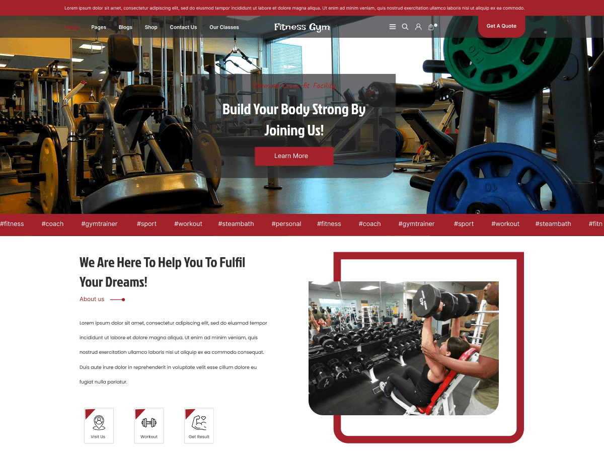 FSE Gym Trainer WordPress 主题