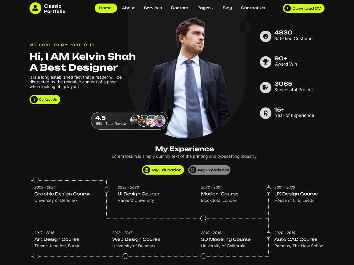 Classic Portfolio WordPress 主题