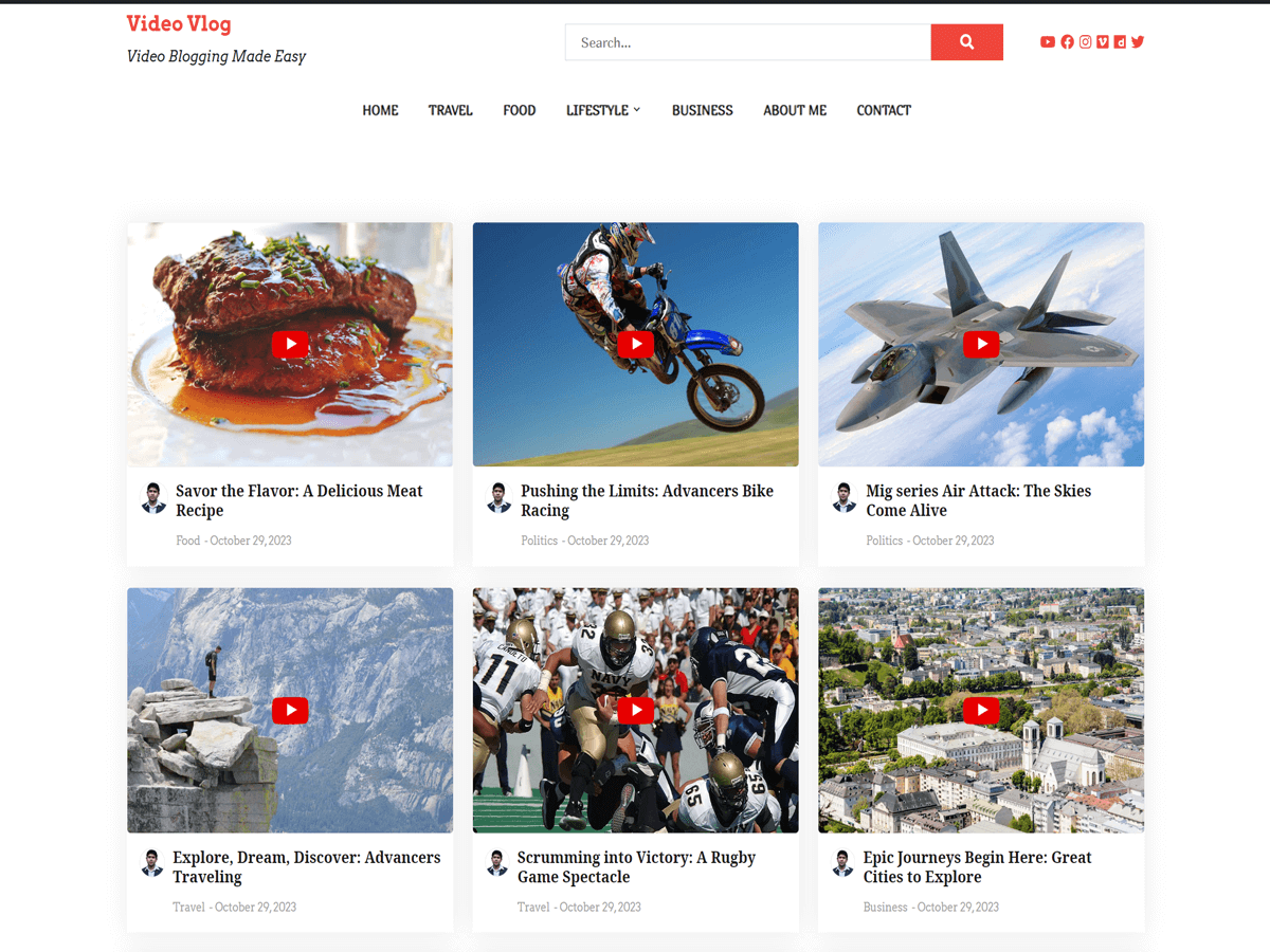 Video Vlog WordPress 主题