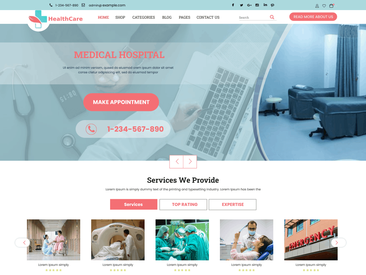 Expert Healthcare WordPress 主题