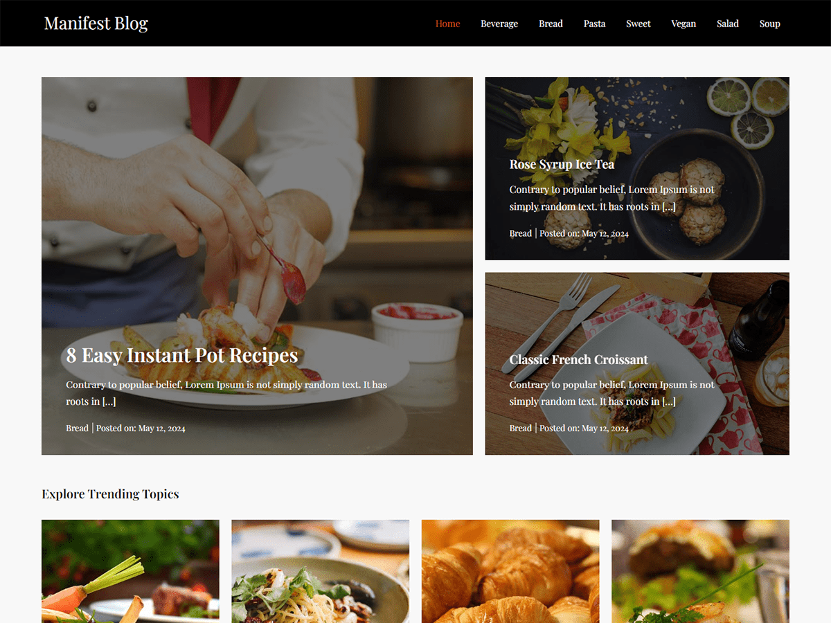 Manifest Blog WordPress 主题