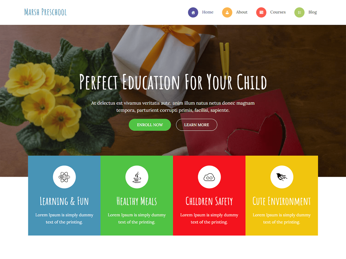 Marsh Preschool WordPress 主题