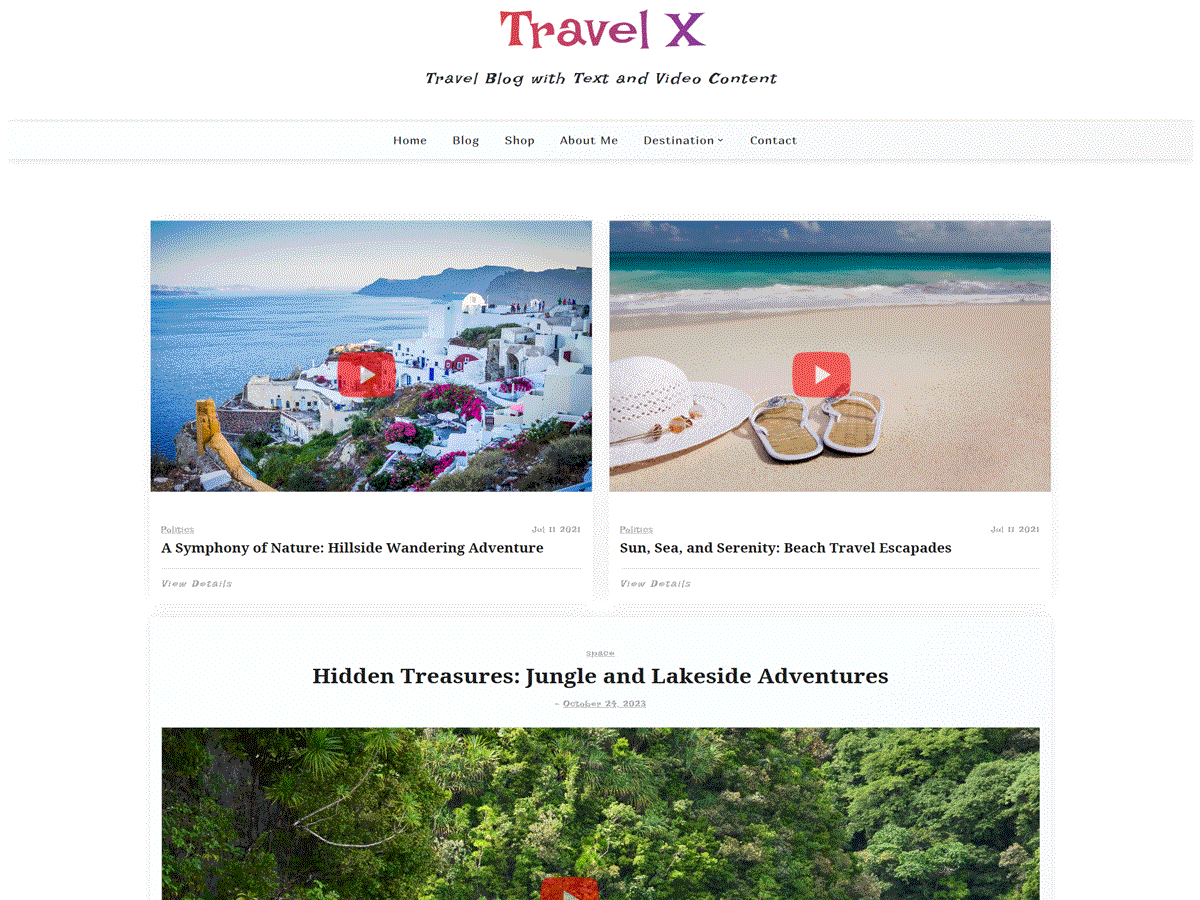 Travel X WordPress 主题