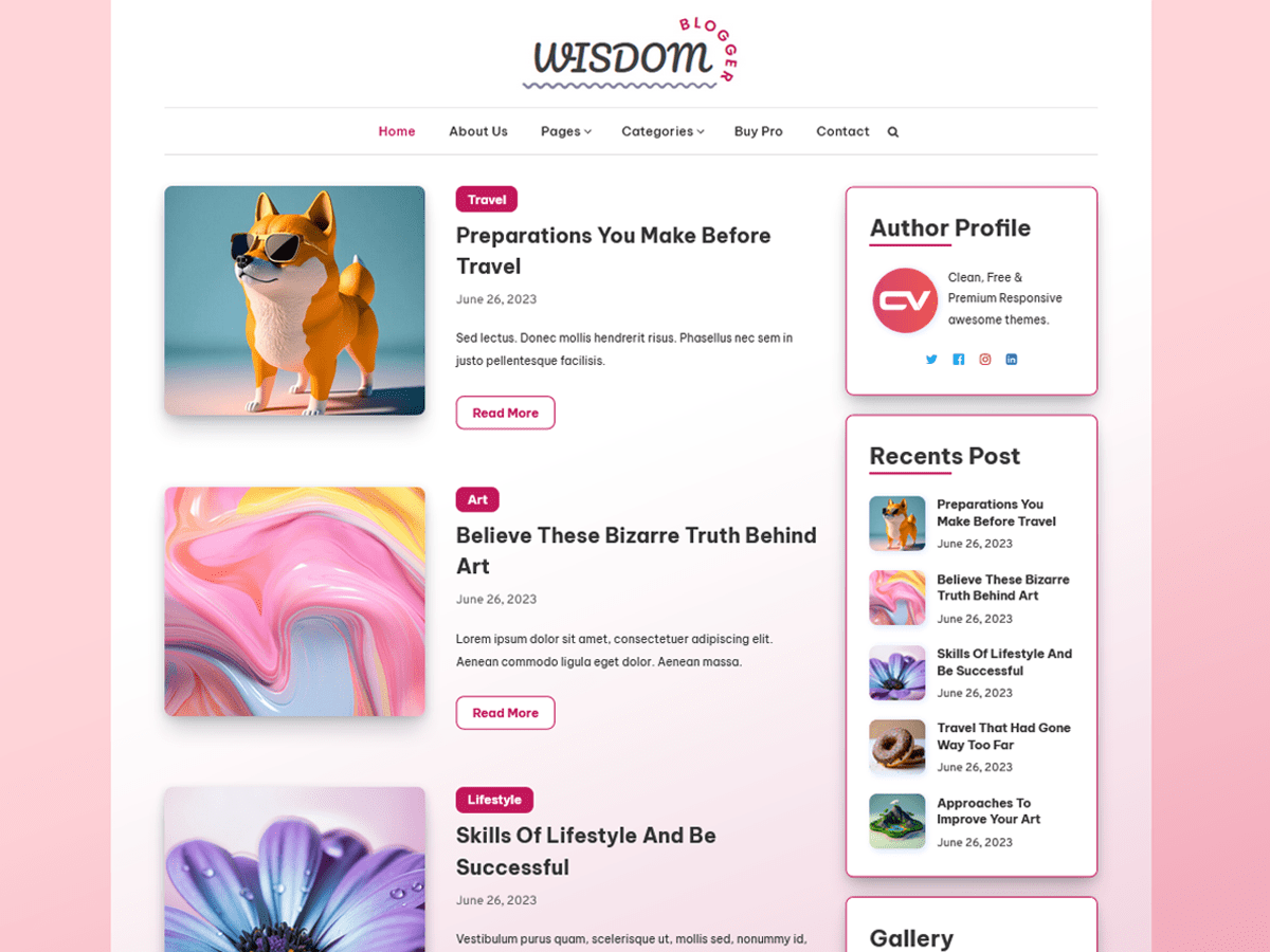 Wisdom Blogger WordPress 主题