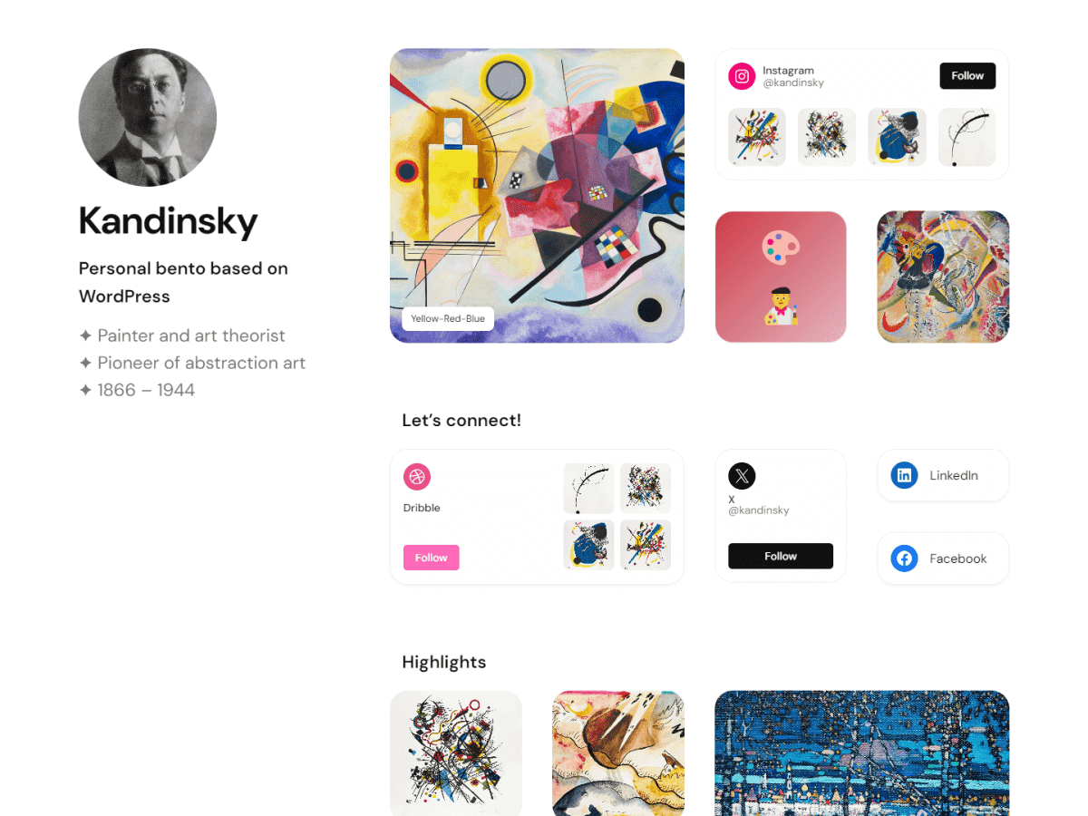 Kandinsky Bento WordPress 主题