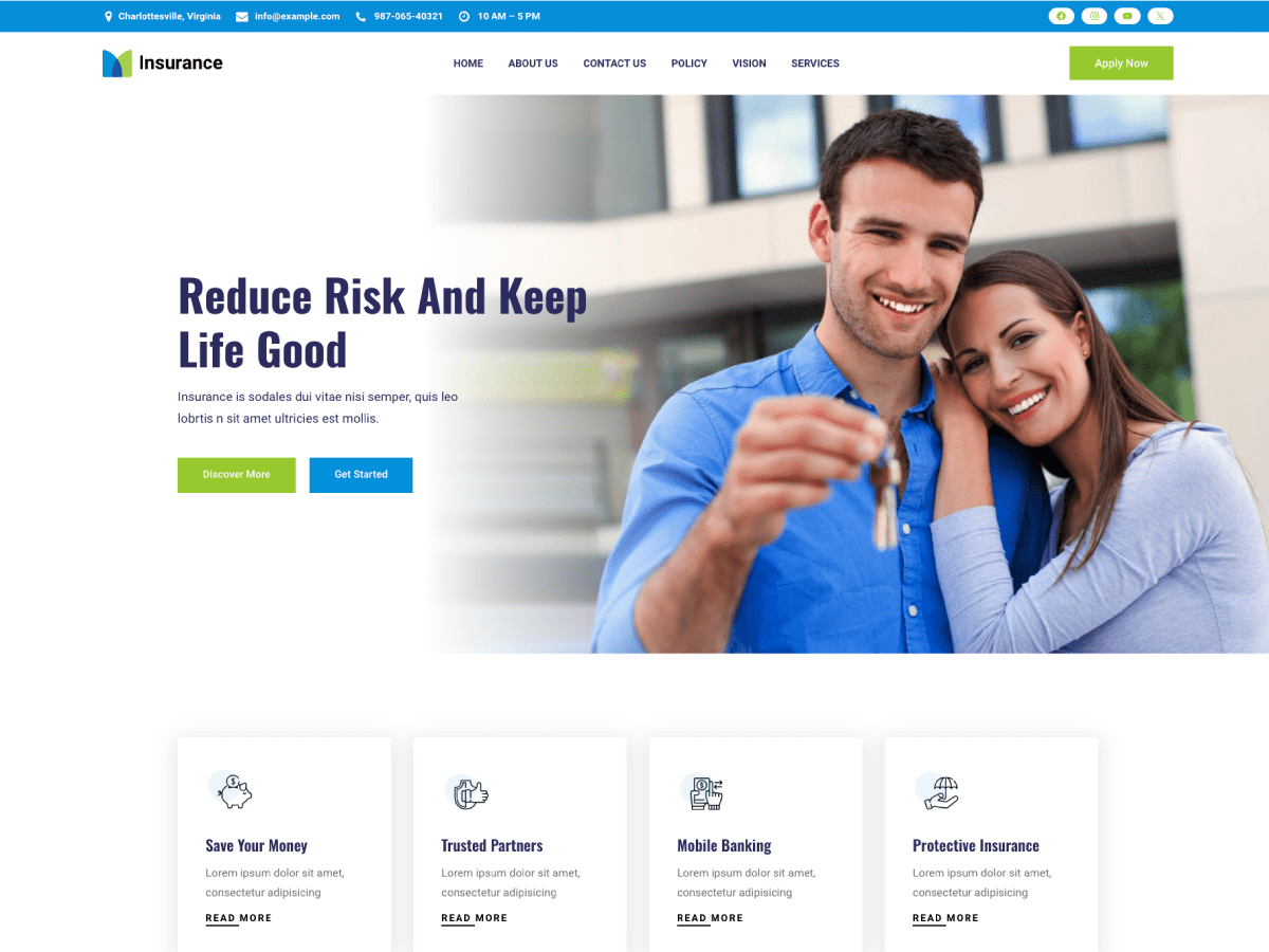 Gutenify Insurance WordPress 主题
