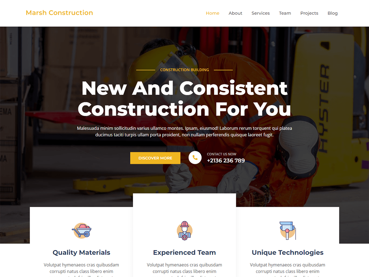 Marsh Construction WordPress 主题