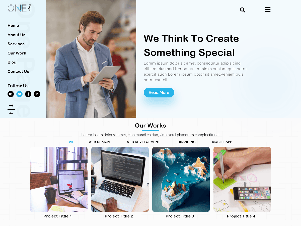 Misbah One Page WordPress 主题