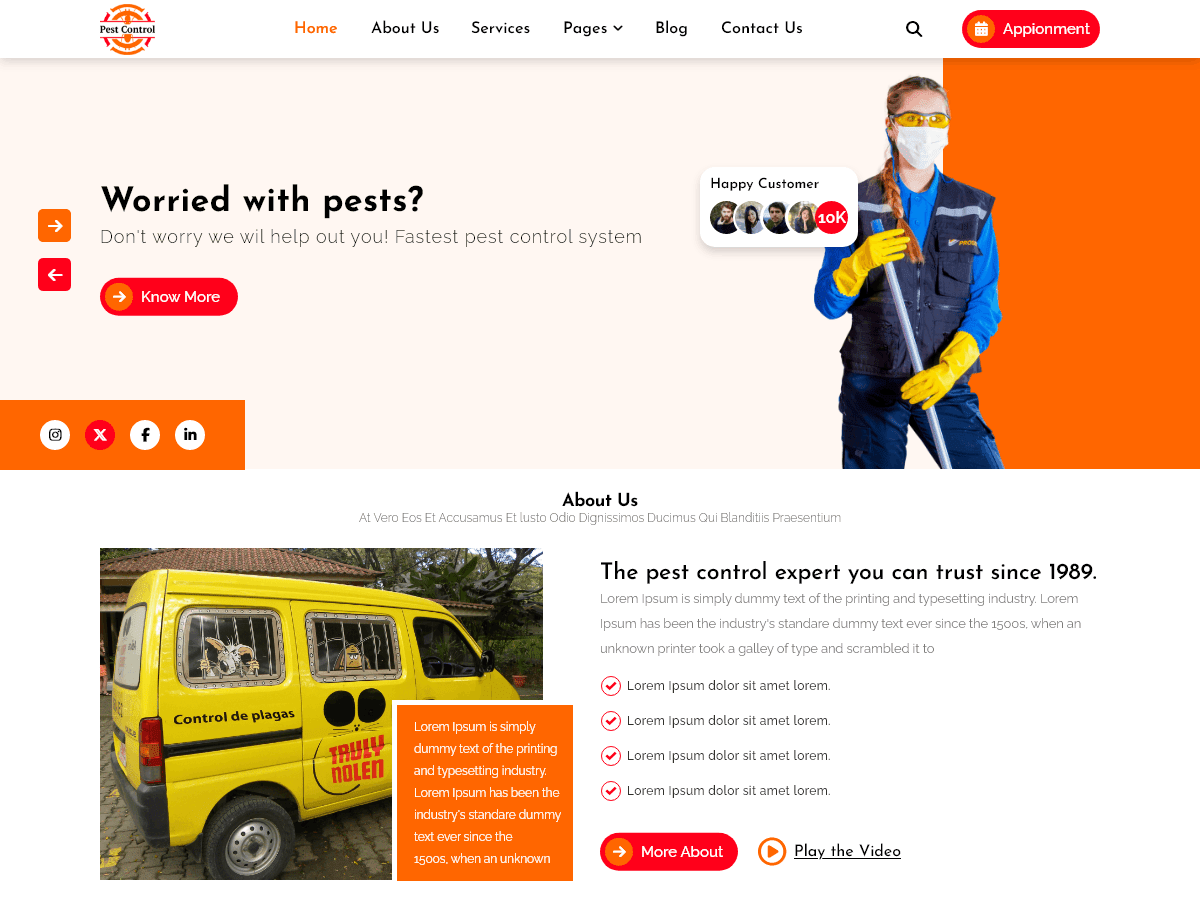 Pest Control Services WordPress 主题