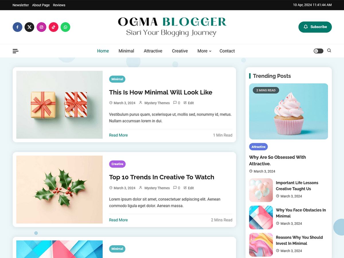 Ogma Blogger WordPress 主题