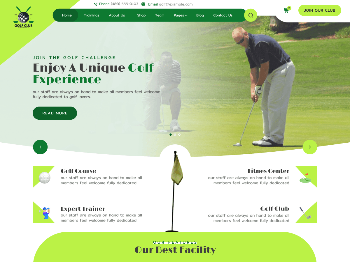 Golf Country Club WordPress 主题
