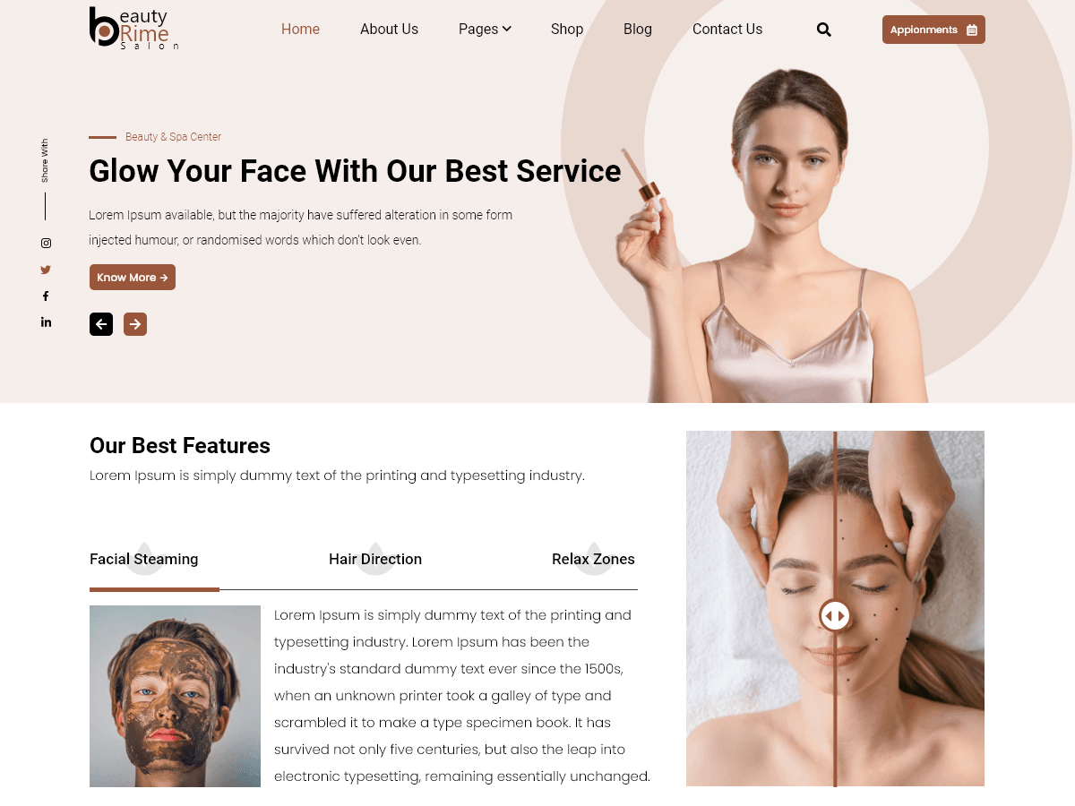 Prime Beauty Salon WordPress 主题