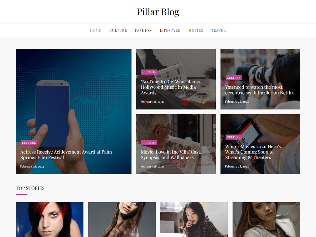 Pillar Blog WordPress 主题