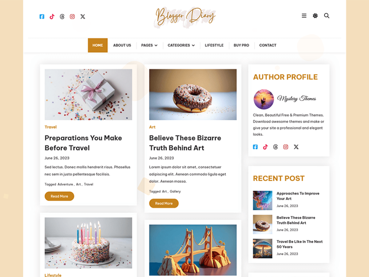 Blogger Diary WordPress 主题
