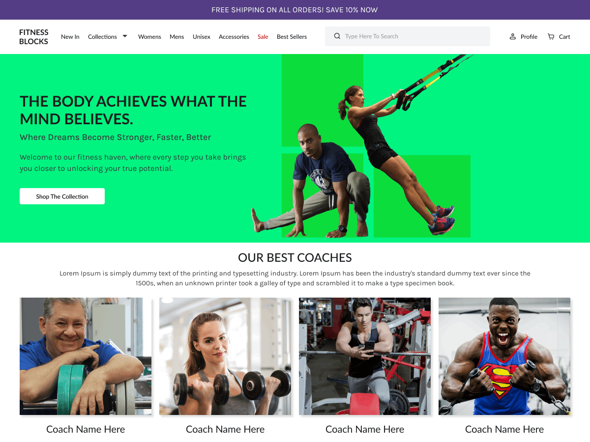 Fitness Blocks WordPress 主题