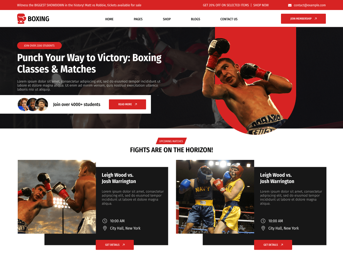 Boxing Martial Arts WordPress 主题