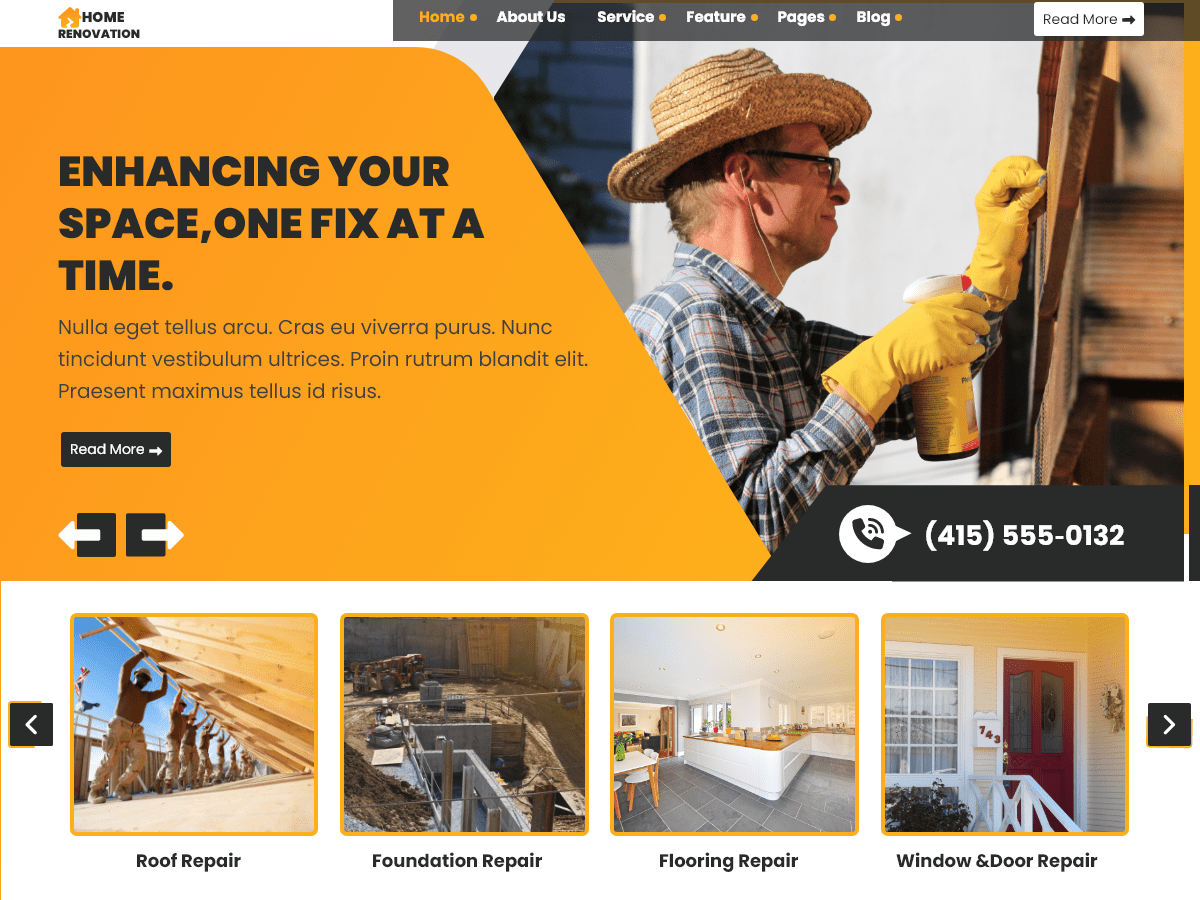 Home Renovation Services WordPress 主题
