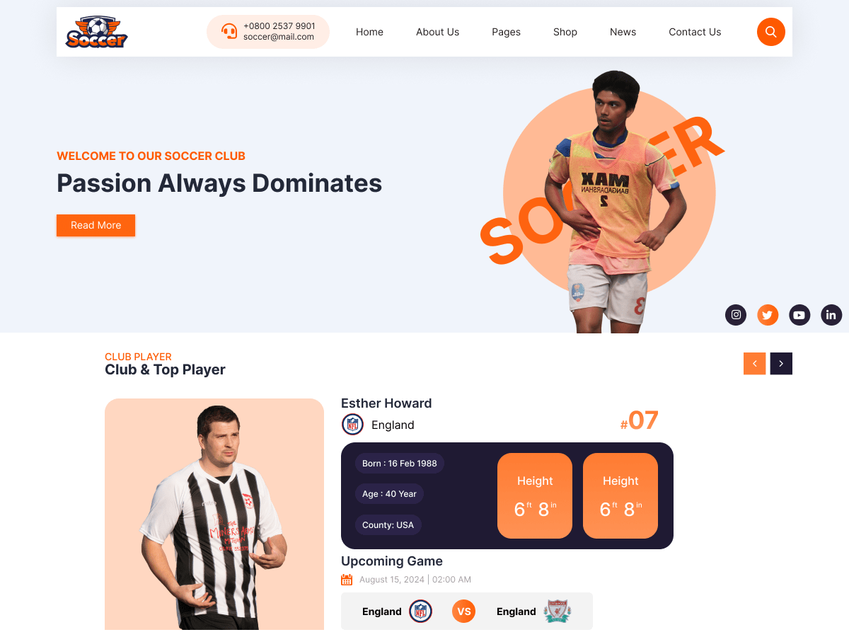 Soccer Academy WordPress 主题