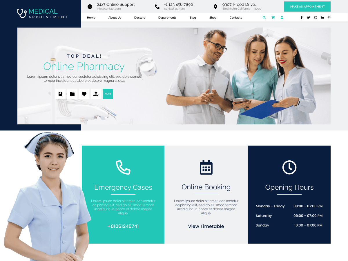 Medical Appointment WordPress 主题