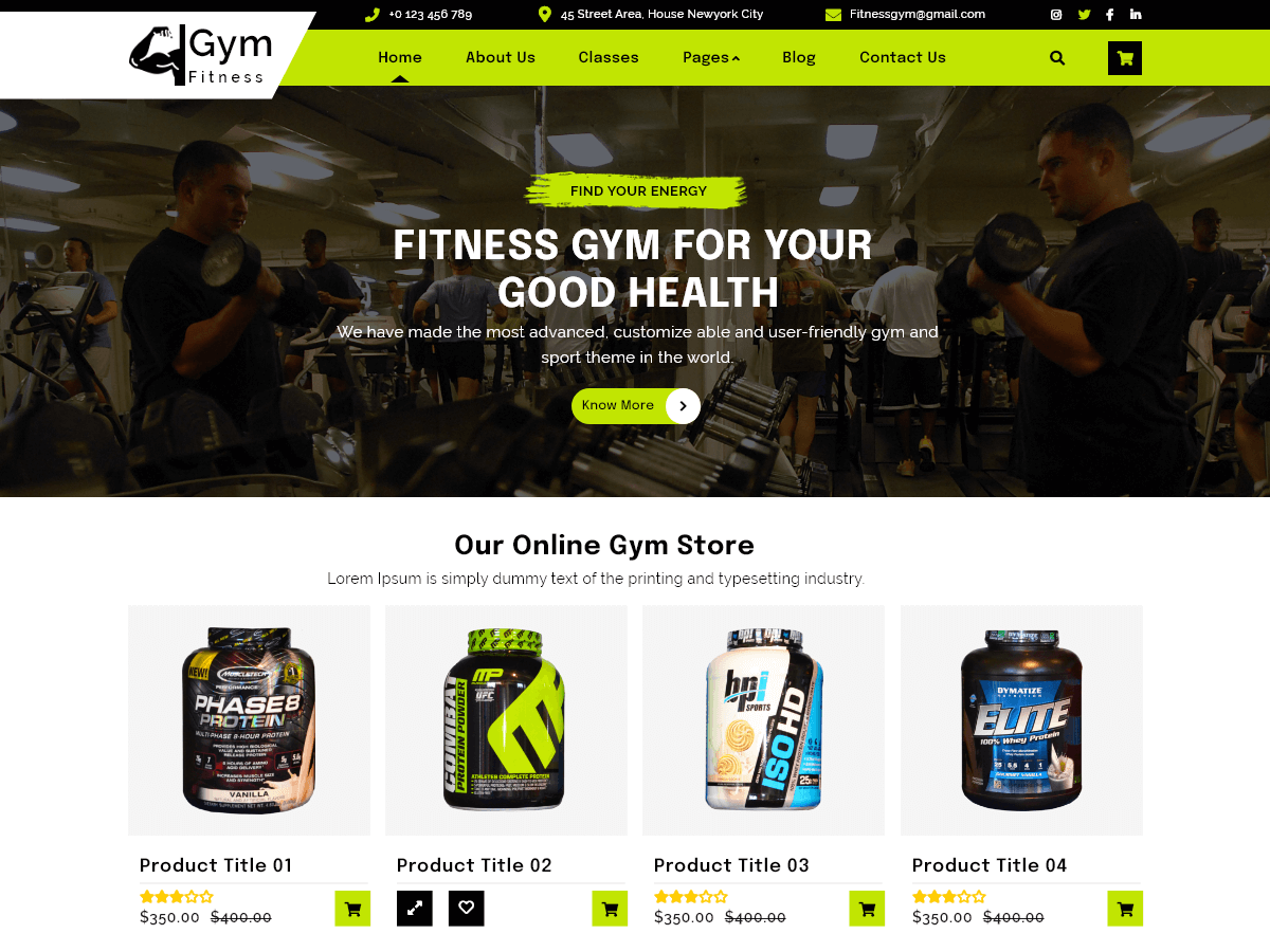 Fitness Elementor WordPress 主题