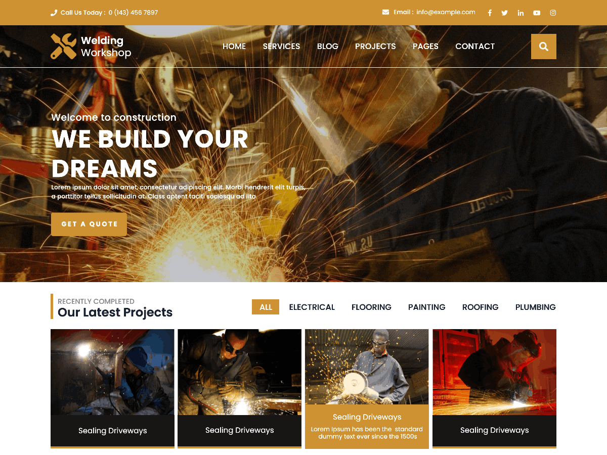 Welding Workshop WordPress 主题