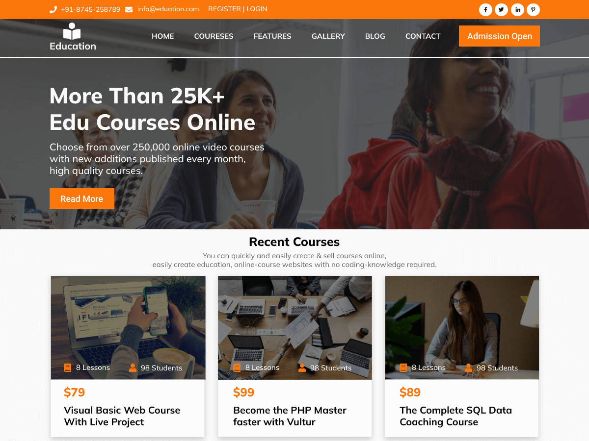 Educate Training Coach WordPress 主题
