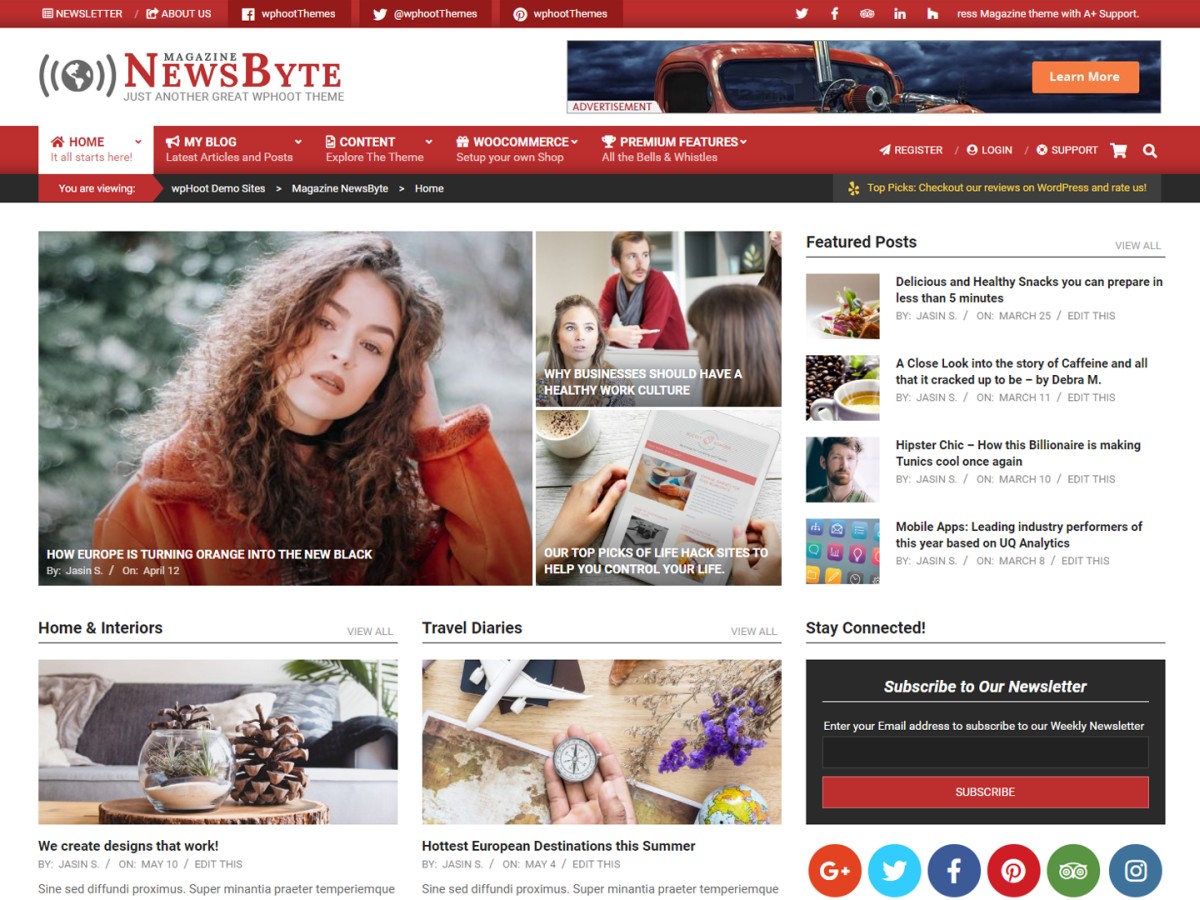 Magazine News Byte WordPress 主题