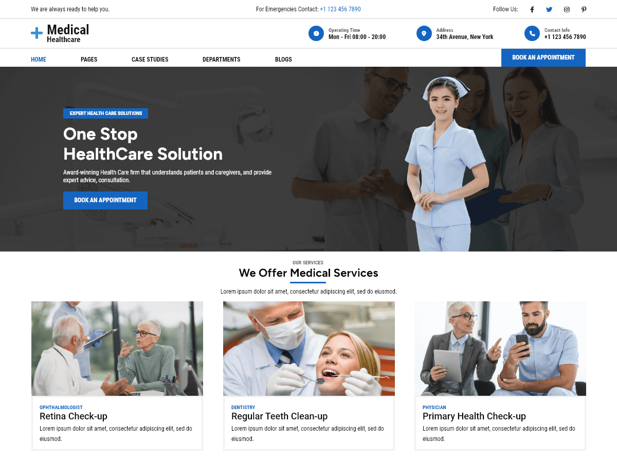 Medical Healthcare Elementor WordPress 主题