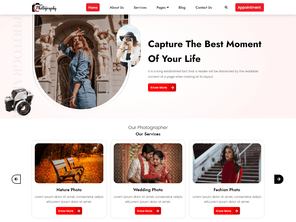 Photographer Elementor WordPress 主题