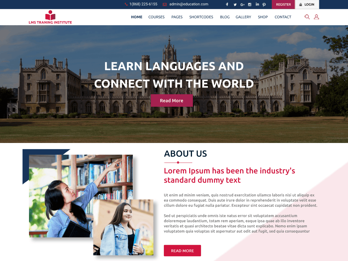 LMS Training Institute WordPress 主题