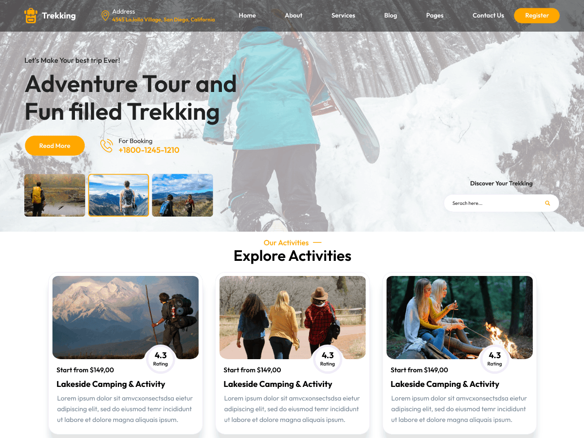 Adventure Trekking Camp WordPress 主题