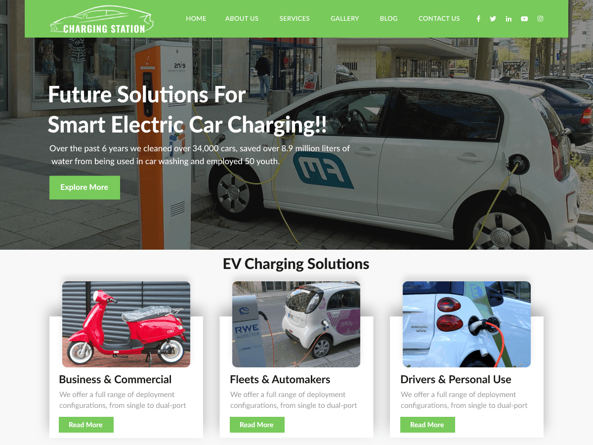 Automotive Charging Station WordPress 主题