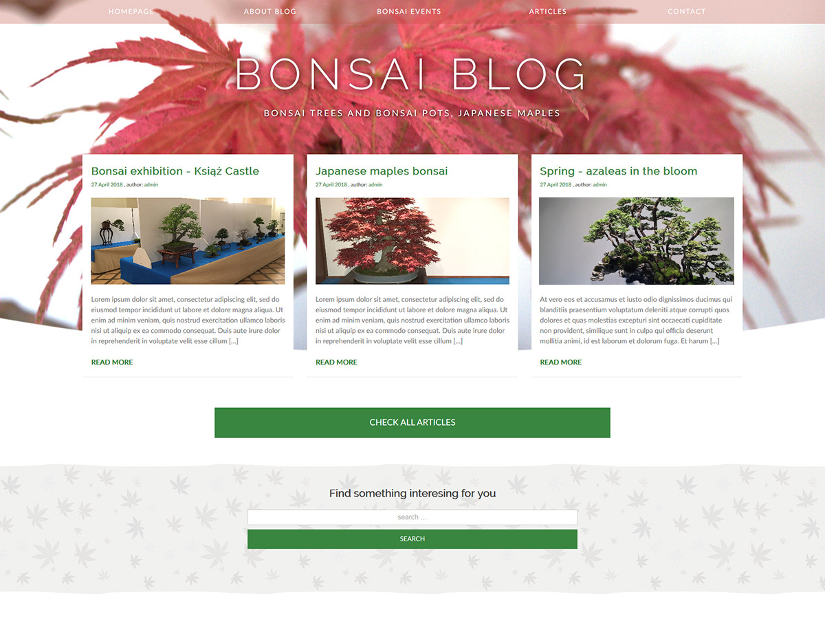Bonsai blog WordPress 主题