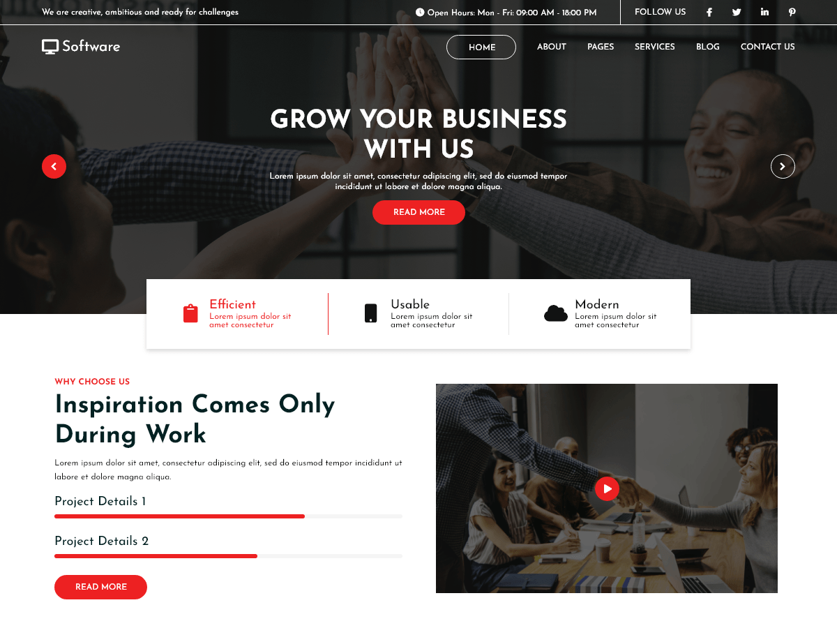 Software Company Elementor WordPress 主题
