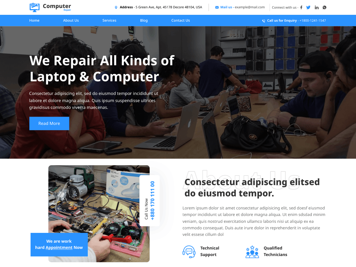 Computer Repair Services WordPress 主题