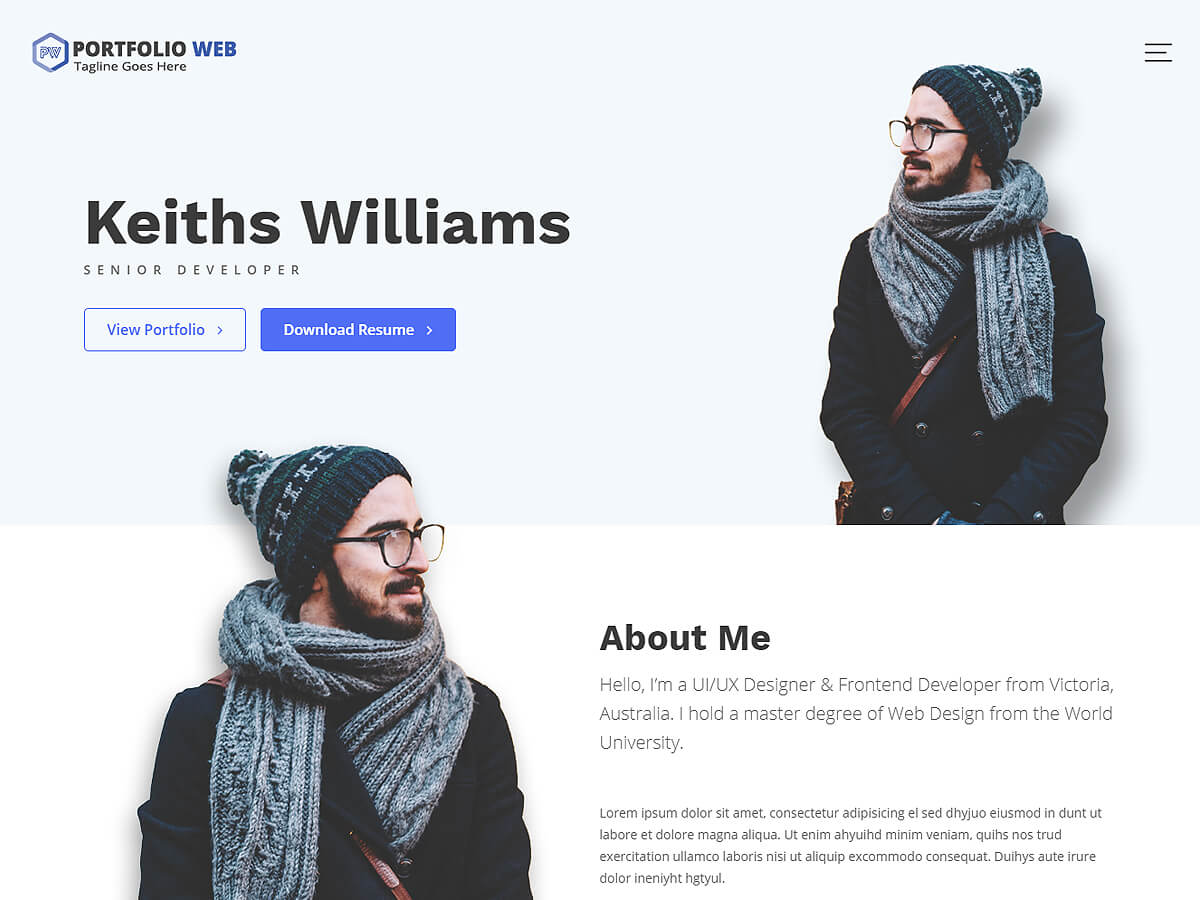 Portfolio Web WordPress 主题