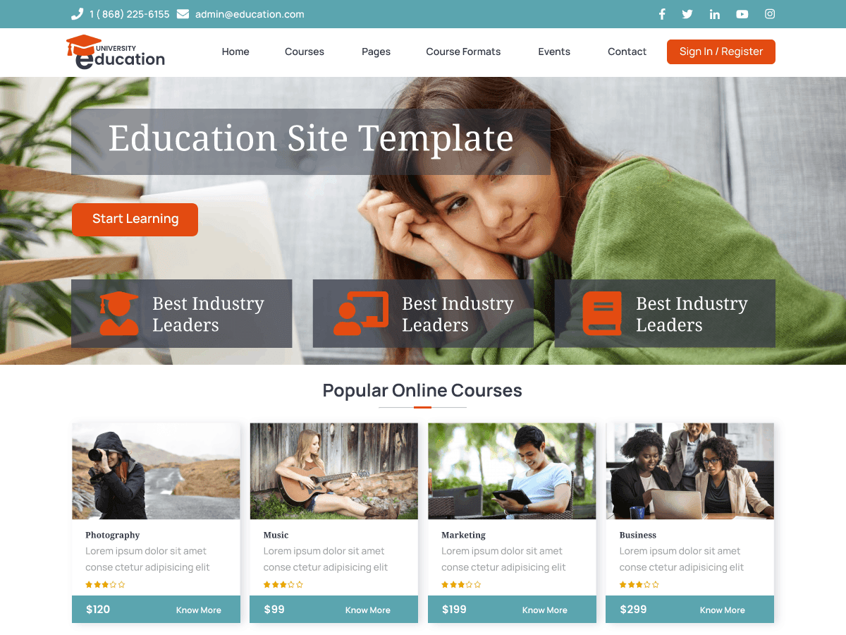 University Education Hub WordPress 主题