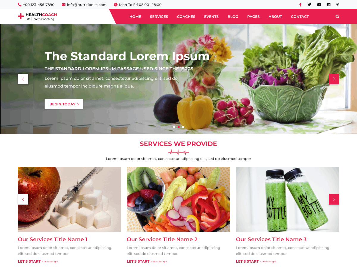 VW Nutritionist Coach WordPress 主题