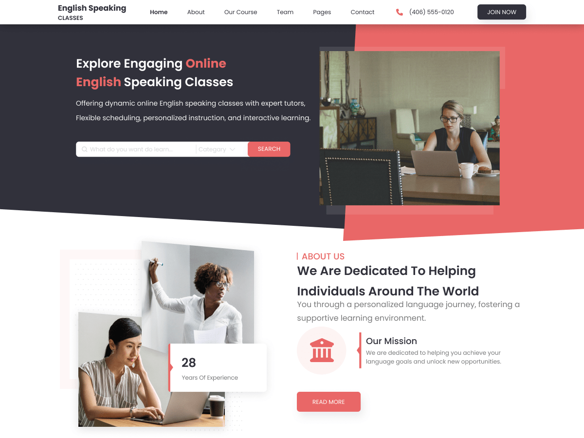 Spoken English Classes WordPress 主题