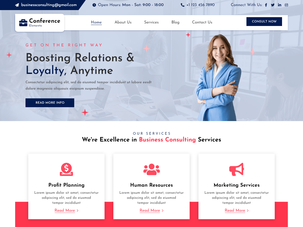 Elemento Conference WordPress 主题
