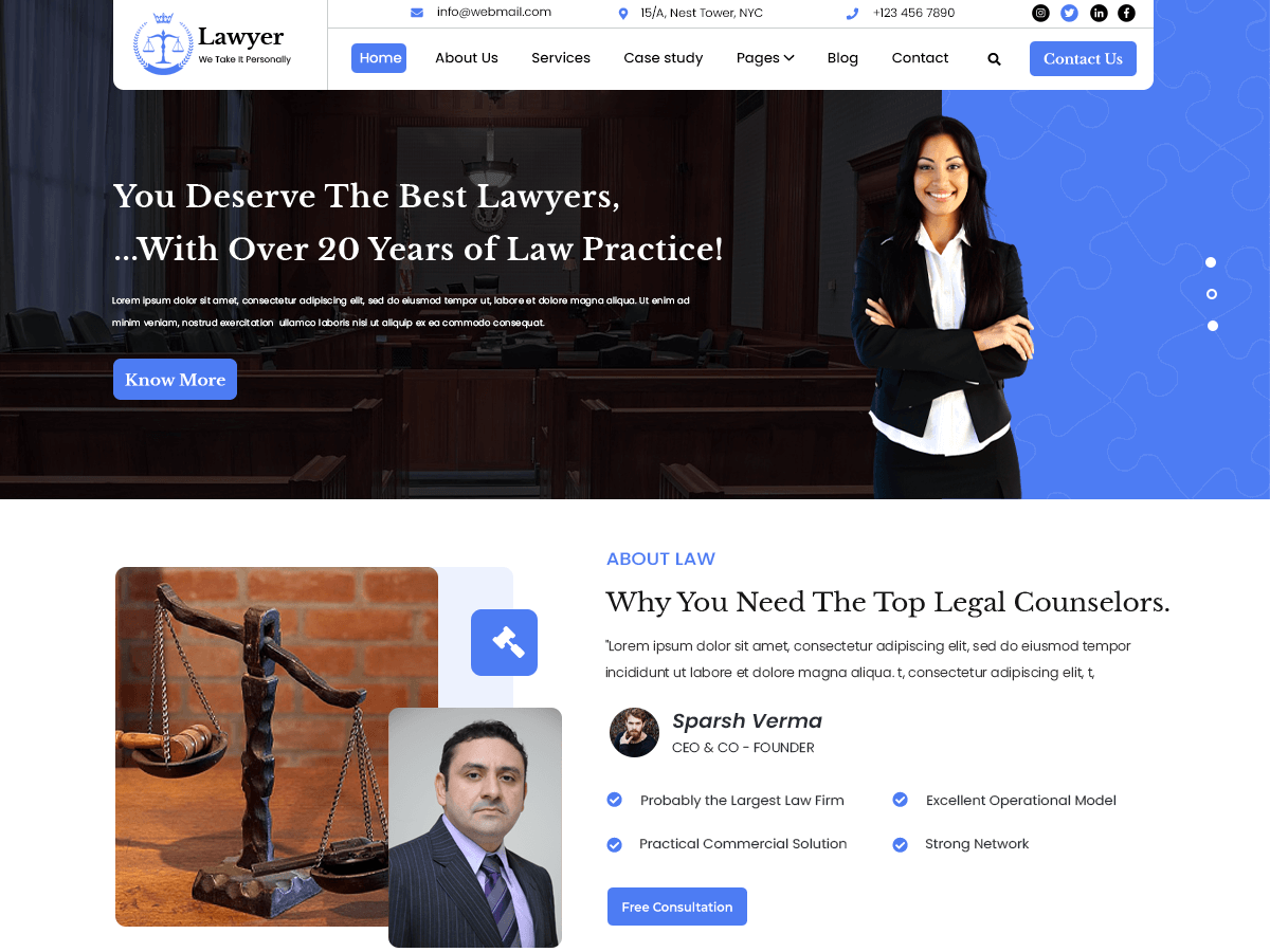 Law Advocate WordPress 主题