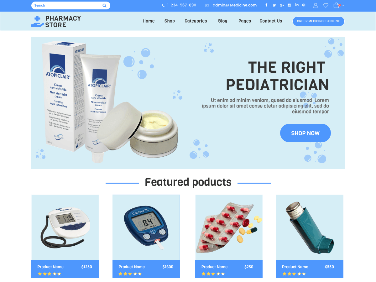 Laboratory Pharmacy Store WordPress 主题