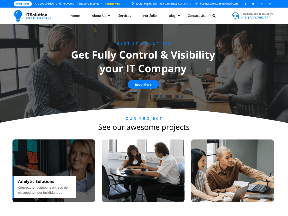 Elemento IT Solutions WordPress 主题