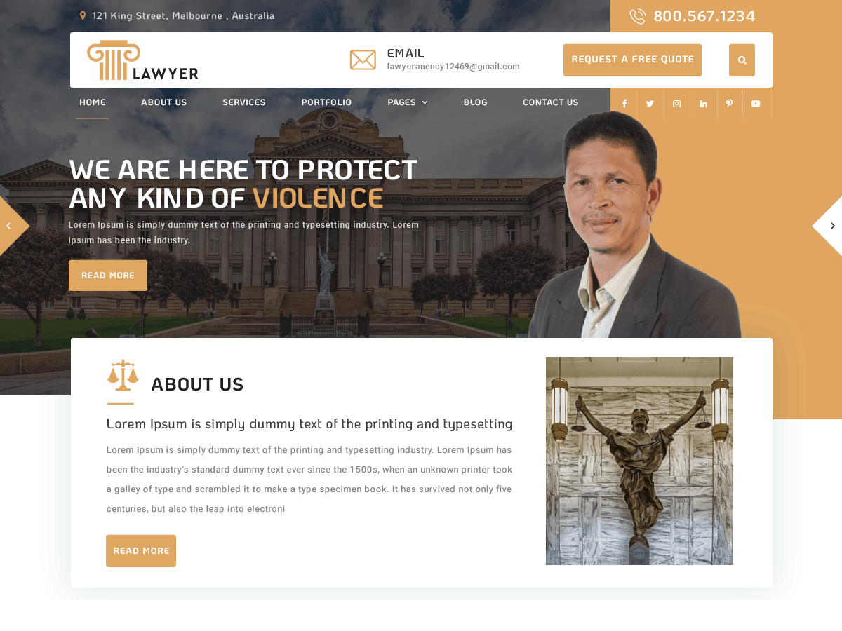 Lawyer Hub WordPress 主题